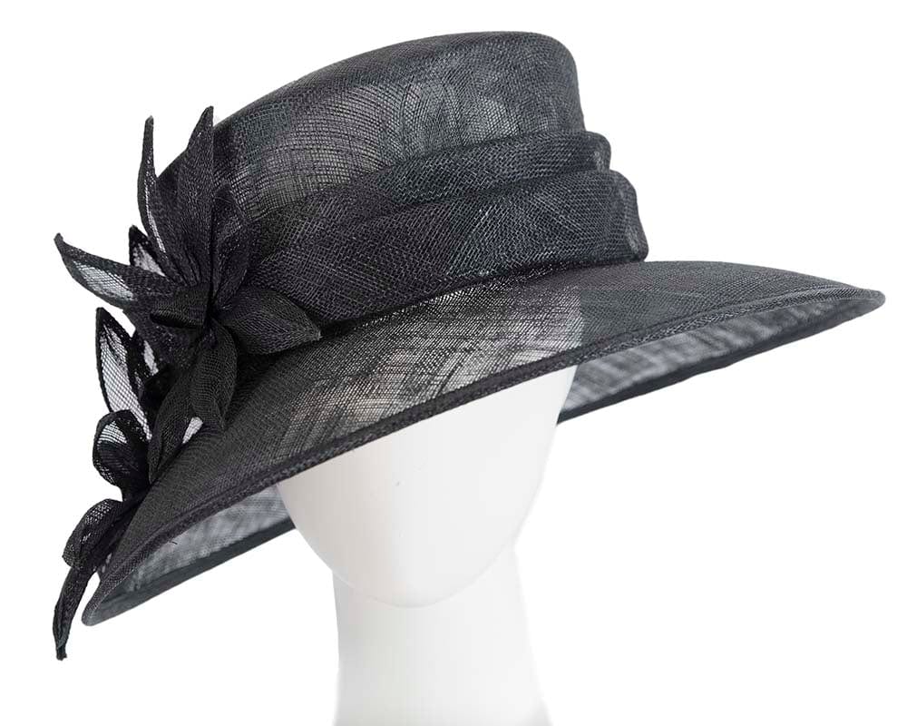 Cupids Millinery Women's Hat Black Large black spring racing hat by Max Alexander