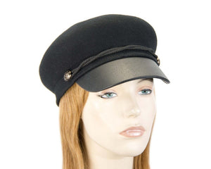 Cupids Millinery Women's Hat Black Modern black ladies felt cap hat