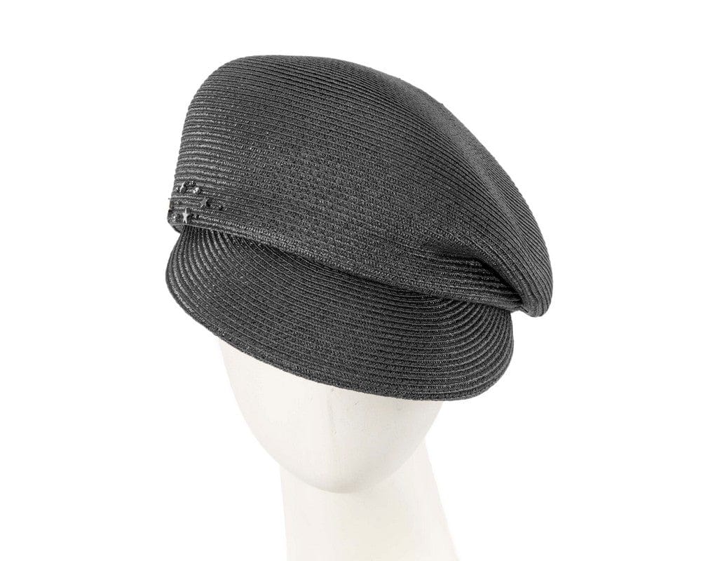 Cupids Millinery Women's Hat Black Modern black newsboy beret hat by Max Alexander