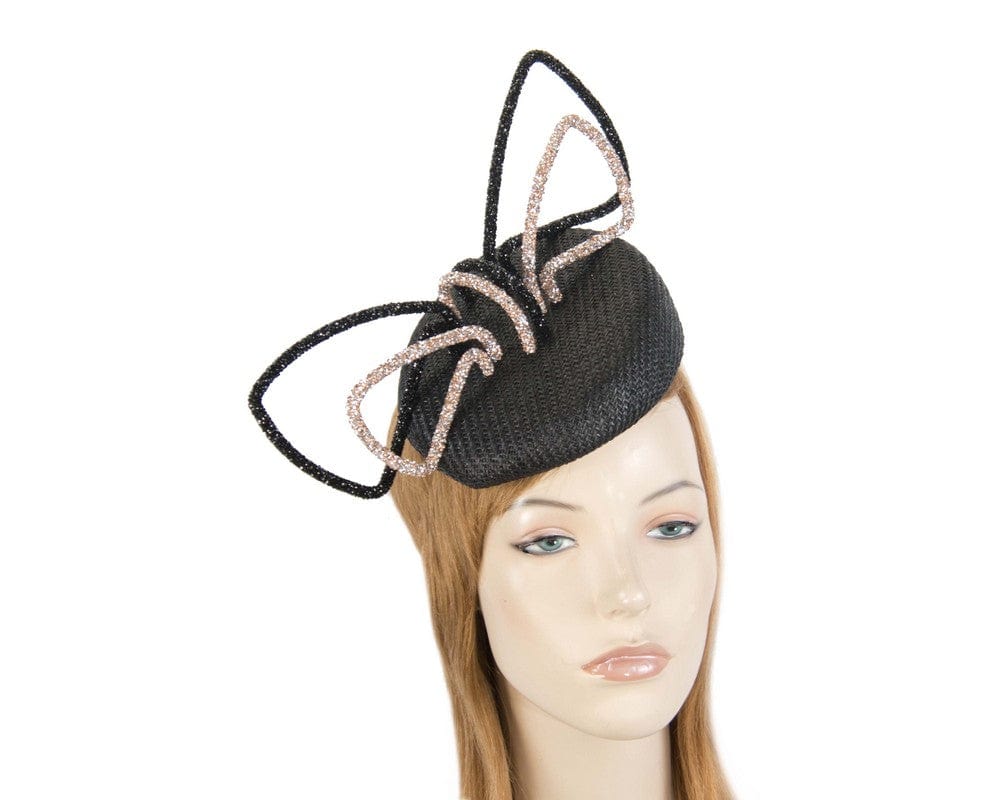 Cupids Millinery Women's Hat Black & nude designers racing fascinator by Fillies Collection