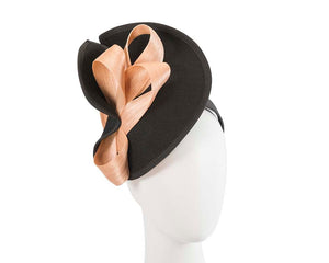 Cupids Millinery Women's Hat Black/Nude Twisted black & nude felt fascinator by Fillies Collection