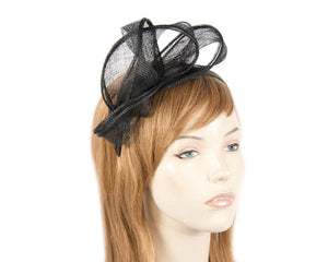 Cupids Millinery Women's Hat Black Pleated black fascinator
