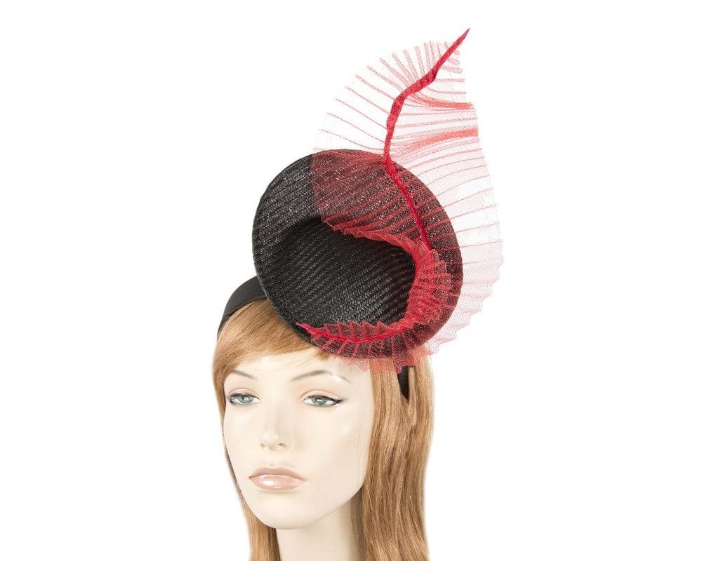 Cupids Millinery Women's Hat Black/Red Black & Red Australian Made bespoke fascinator