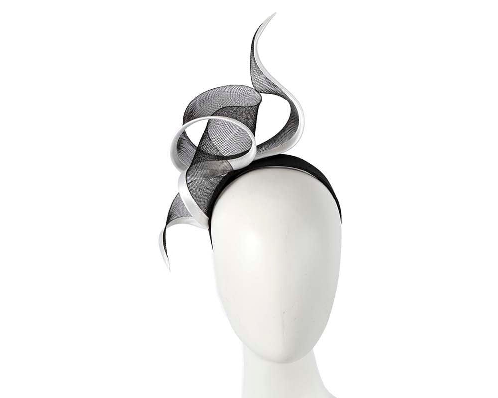 Cupids Millinery Women's Hat Black Sculptured black & white racing fascinator by Fillies Collection