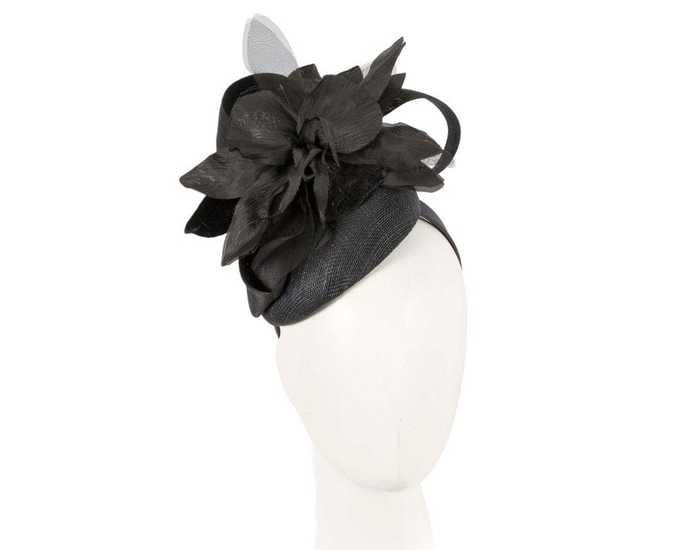 Cupids Millinery Women's Hat Black Tall black racing pillbox fascinator by Fillies Collection