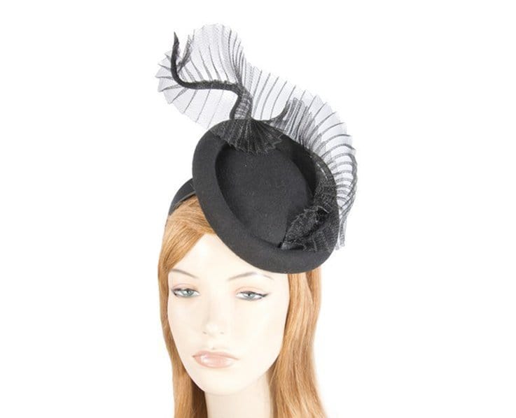 Cupids Millinery Women's Hat Black Tall black winter fascinator