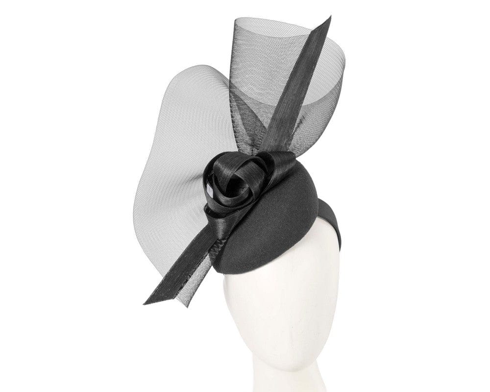 Cupids Millinery Women's Hat Black Tall black winter racing fascinator by Fillies Collection