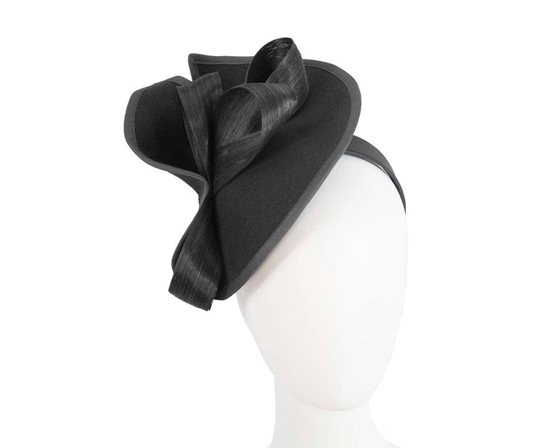 Cupids Millinery Women's Hat Black Twisted black felt fascinator by Fillies Collection