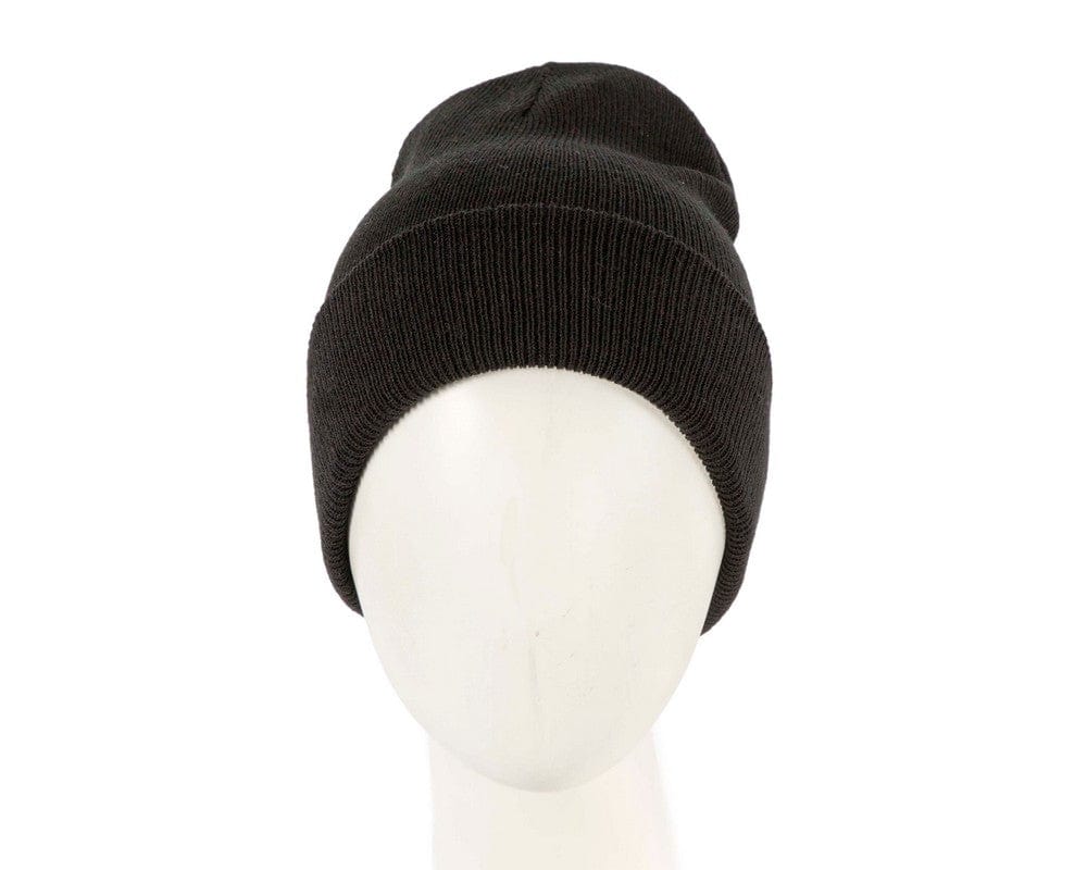 Cupids Millinery Women's Hat Black Warm European made black beanie