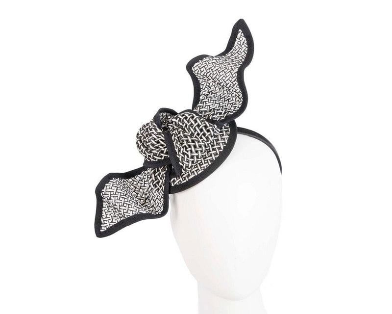 Cupids Millinery Women's Hat Black White & Black bow fascinator by Max Alexander