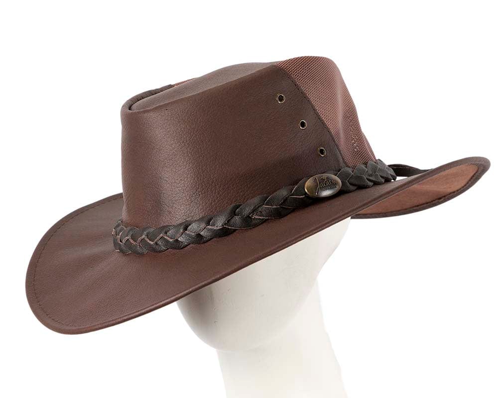 Cupids Millinery Women's Hat Brown Australian Kаngаrоо Leather Cooler Jacaru Hat
