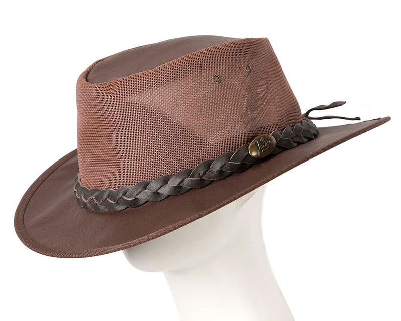 Cupids Millinery Women's Hat Brown Australian Kangaroo Leather Cooler Jacaru Hat