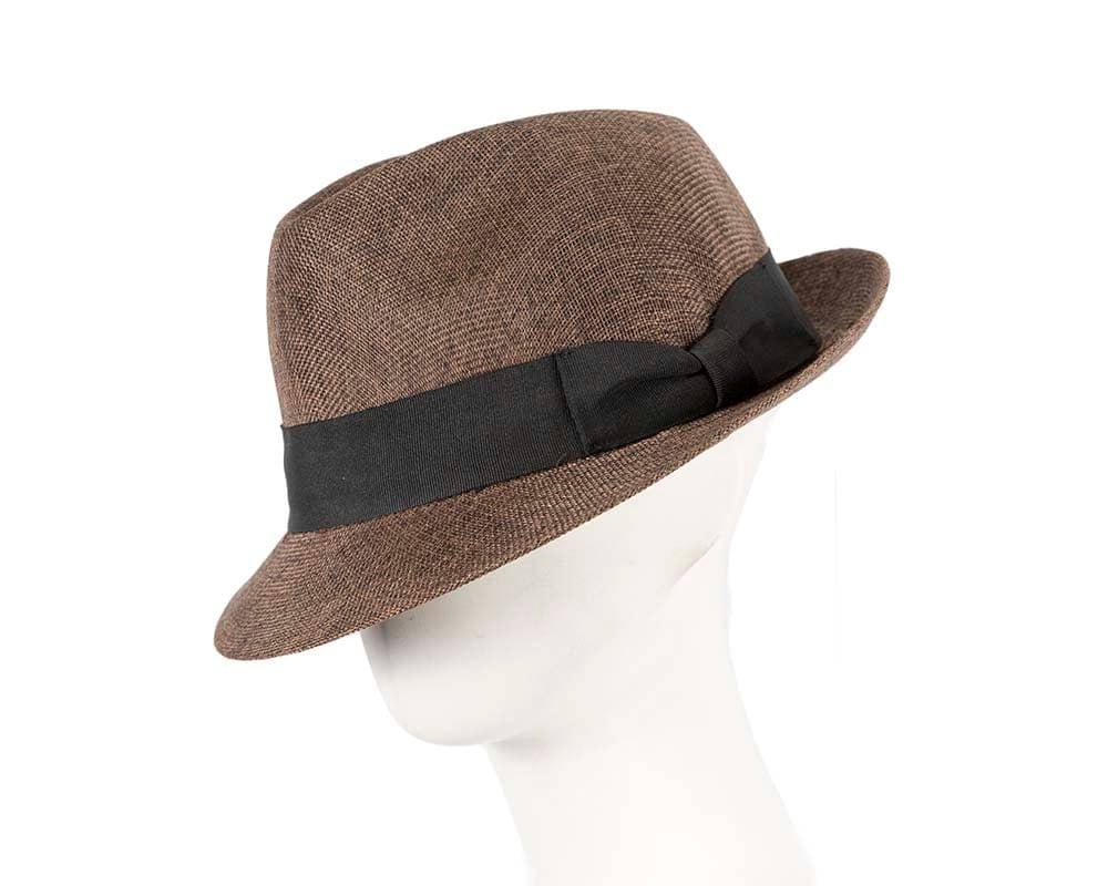 Cupids Millinery Women's Hat Brown Brown Fedora Homburg Hat