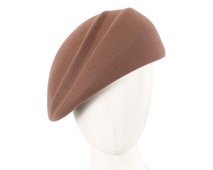 Cupids Millinery Women's Hat Brown Coffee winter felt beret by Max Alexander