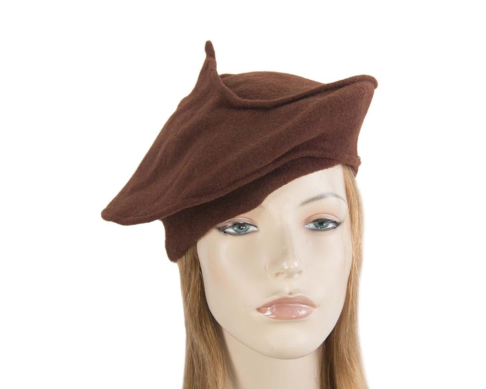 Cupids Millinery Women's Hat Brown Stylish brown winter french beret by Max Alexander