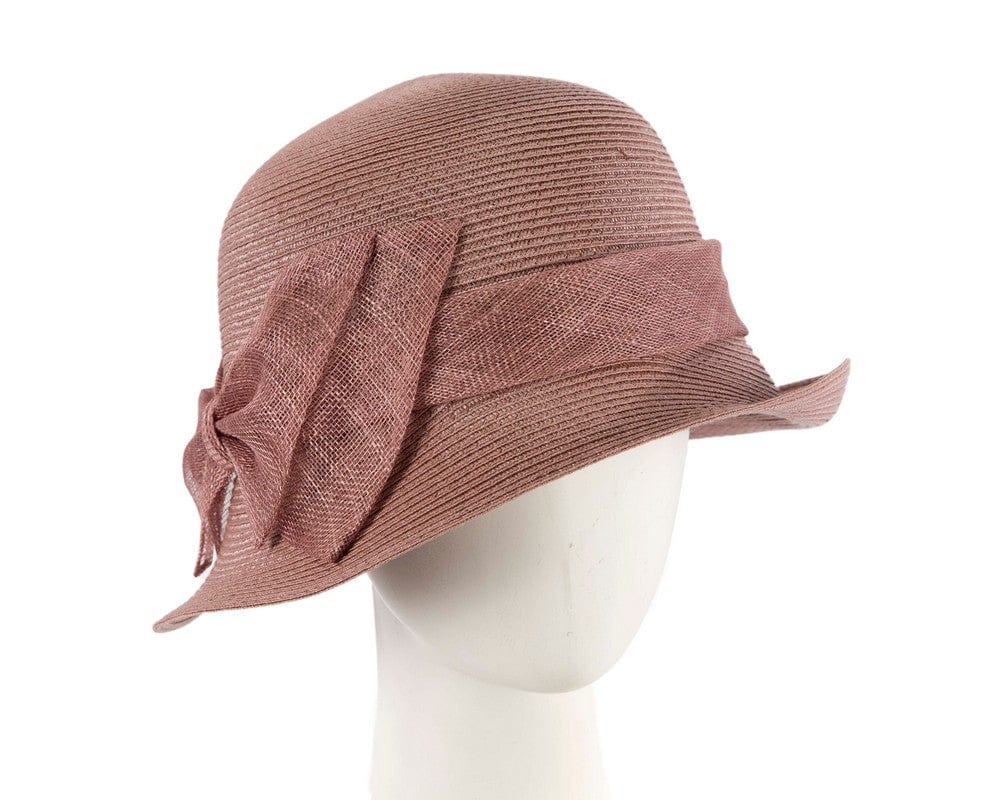 Cupids Millinery Women's Hat Brown Taupe cloche hat with bow by Max Alexander