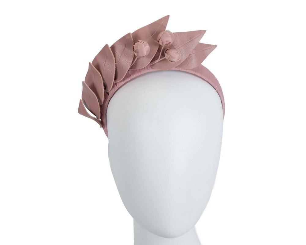 Cupids Millinery Women's Hat Brown Taupe sculptured leather headband racing fascinator by Max Alexander