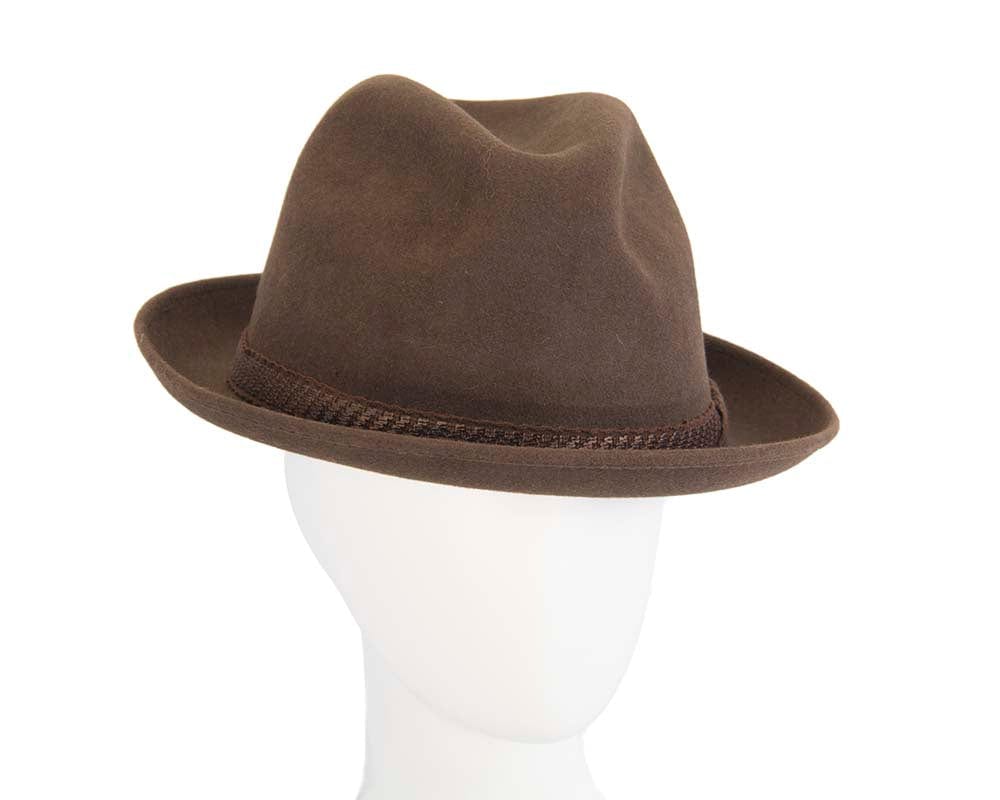 Cupids Millinery Women's Hat Brown unisex rabbit fur fedora hat