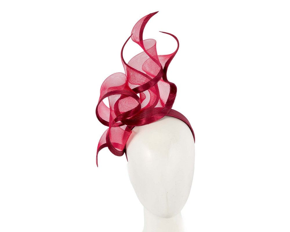 Cupids Millinery Women's Hat Burgundy Bespoke burgundy racing fascinator by Fillies Collection