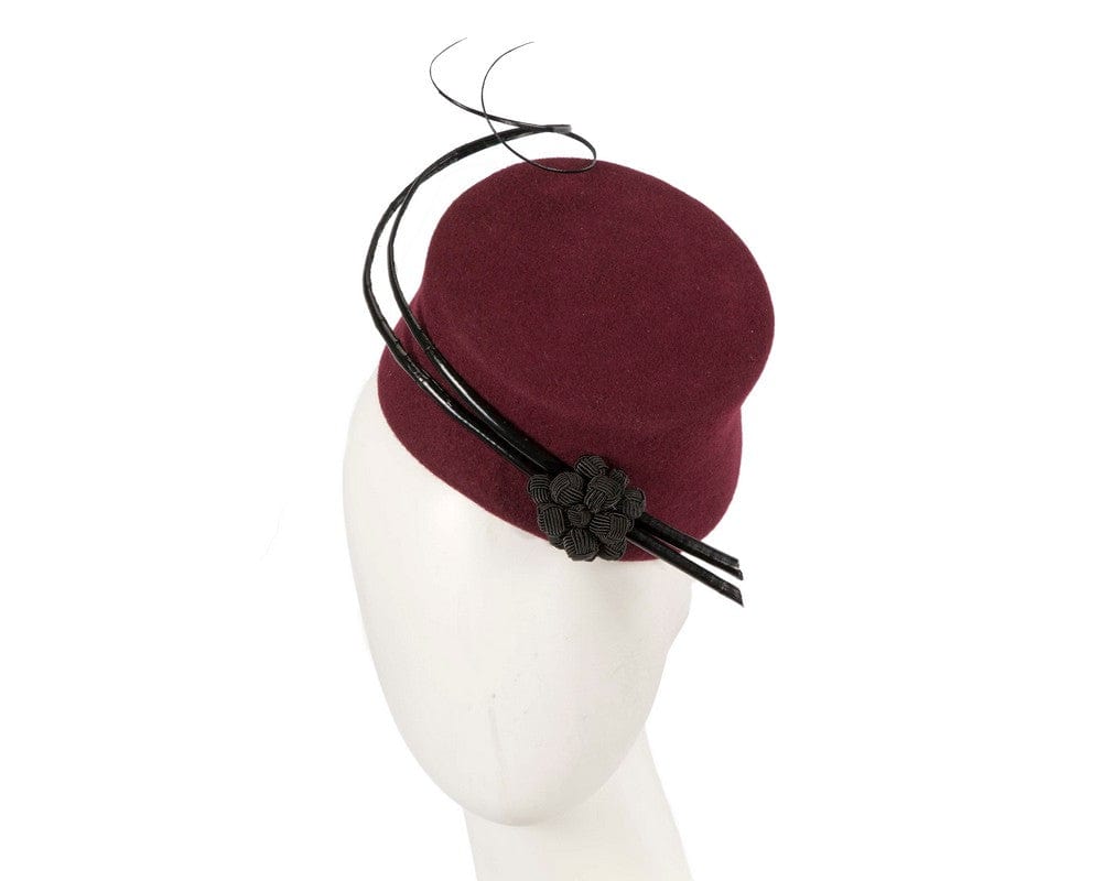 Cupids Millinery Women's Hat Burgundy Bespoke burgundy winter racing fascinator by Fillies Collection