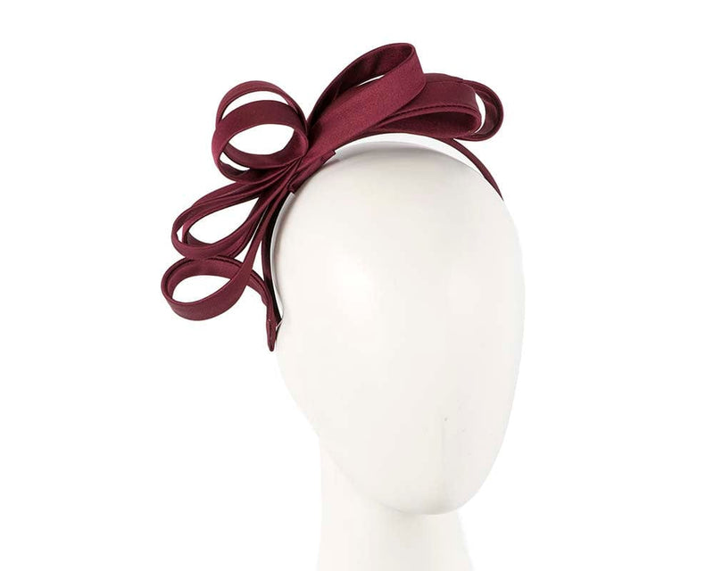 Cupids Millinery Women's Hat Burgundy Burgundy wine bow racing fascinator by Max Alexander