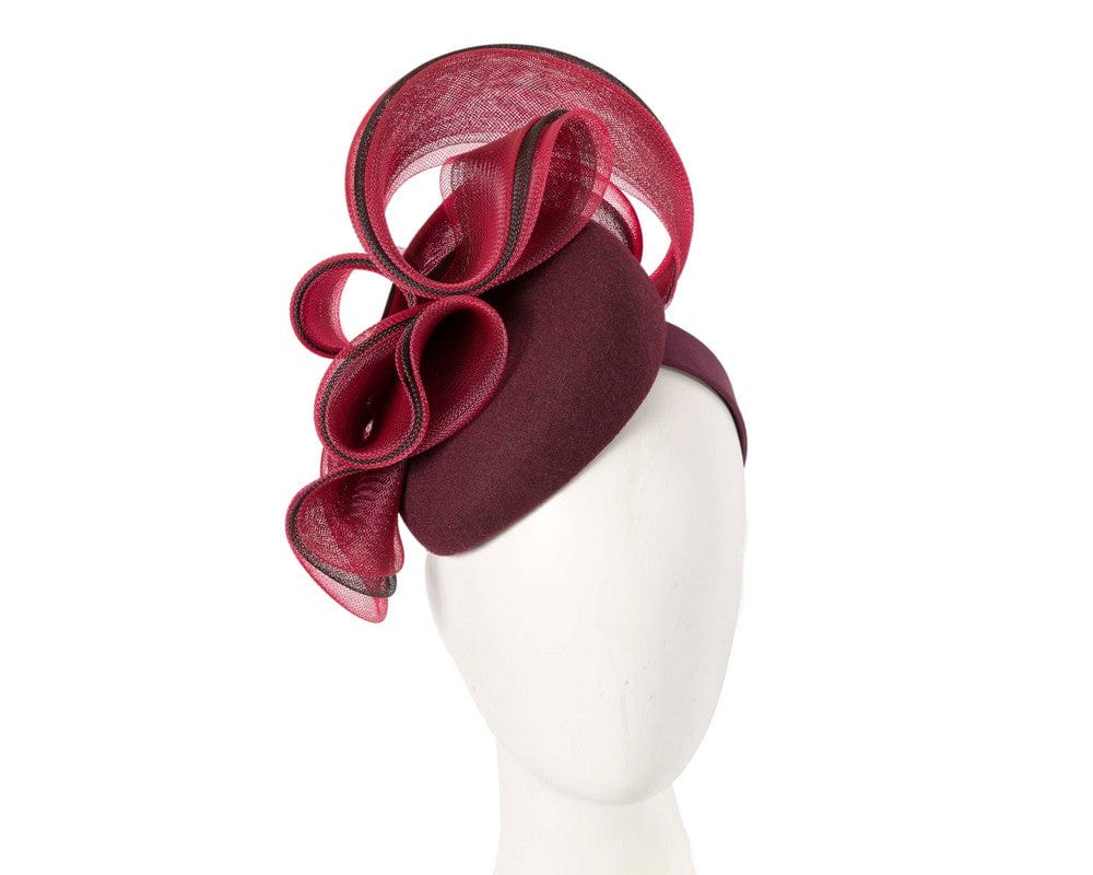 Cupids Millinery Women's Hat Burgundy Burgundy winter racing fascinator by Fillies Collection