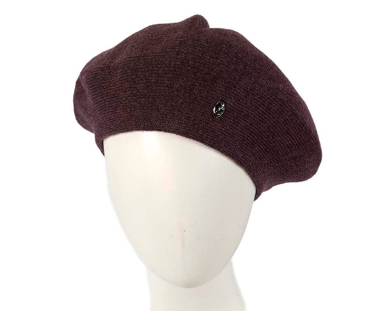 Cupids Millinery Women's Hat Burgundy Classic woven burgundy wine beret by Max Alexander