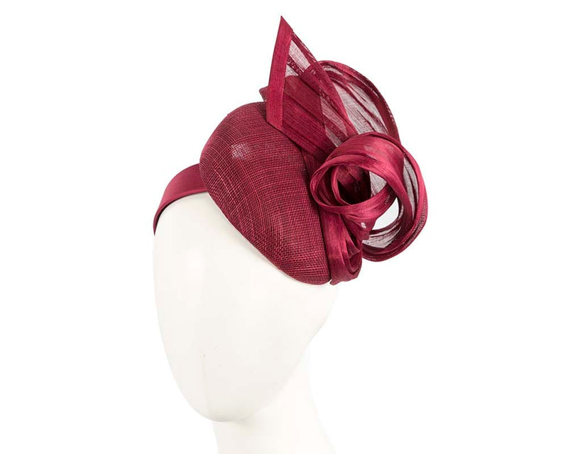 Cupids Millinery Women's Hat Burgundy Elegant burgundy pillbox racing fascinator by Fillies Collection