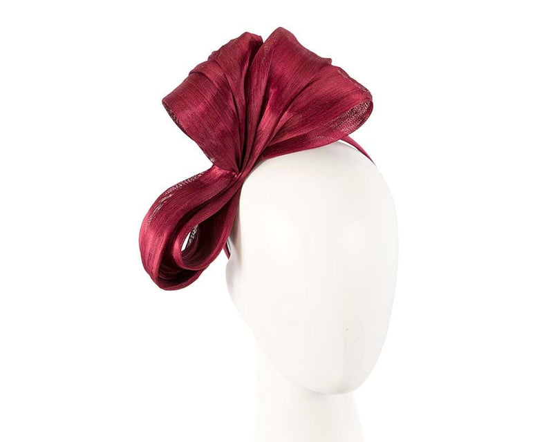 Cupids Millinery Women's Hat Burgundy Exclusive burgundy wine silk abaca bow by Fillies Collection