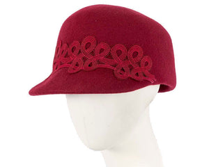 Cupids Millinery Women's Hat Burgundy Large wine felt cap