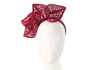 Cupids Millinery Women's Hat Burgundy Modern burgundy wine racing fascinator by Max Alexander