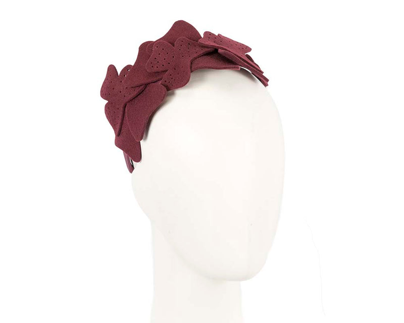 Cupids Millinery Women's Hat Burgundy Petite burgundy felt fascinator by Max Alexander