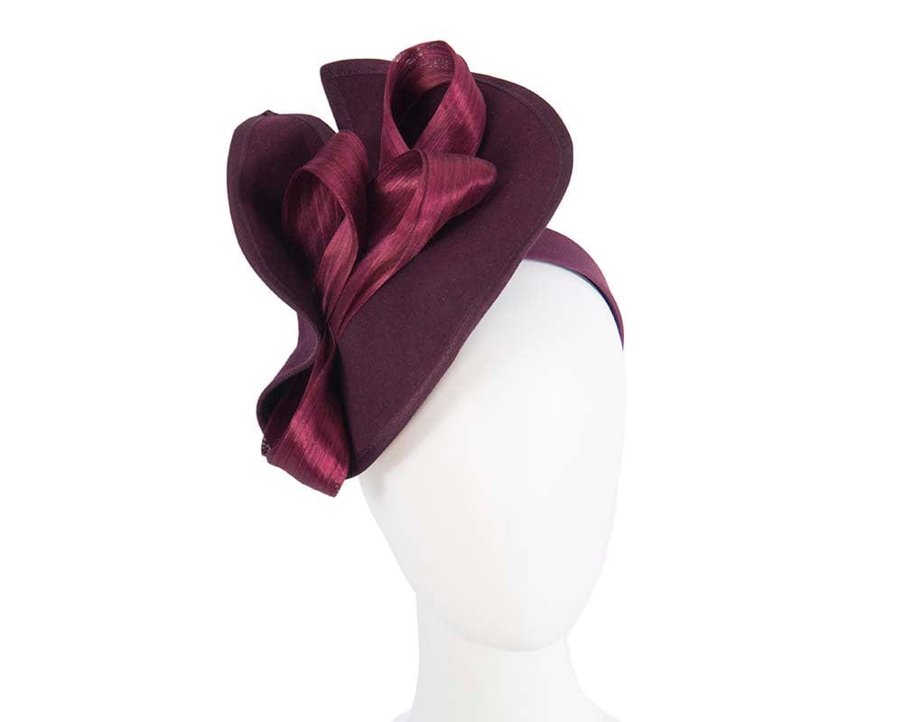 Cupids Millinery Women's Hat Burgundy Twisted wine felt fascinator by Fillies Collection