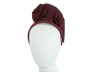 Cupids Millinery Women's Hat Burgundy Wine tall winter racing crown fascinator