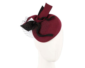 Cupids Millinery Women's Hat Burgundy Wine winter felt pillbox