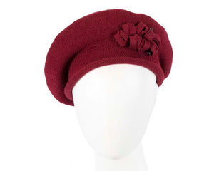 Cupids Millinery Women's Hat Burgundy Woolen woven burgundy beret by Max Alexander