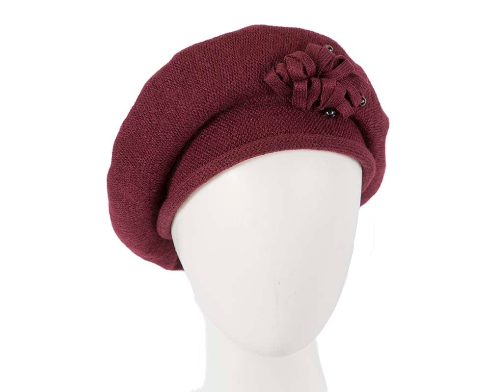 Cupids Millinery Women's Hat Burgundy Woolen woven plum beret by Max Alexander