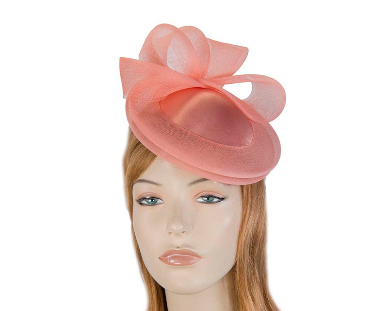 Cupids Millinery Women's Hat Coral Coral Custom Made Cocktail Hat