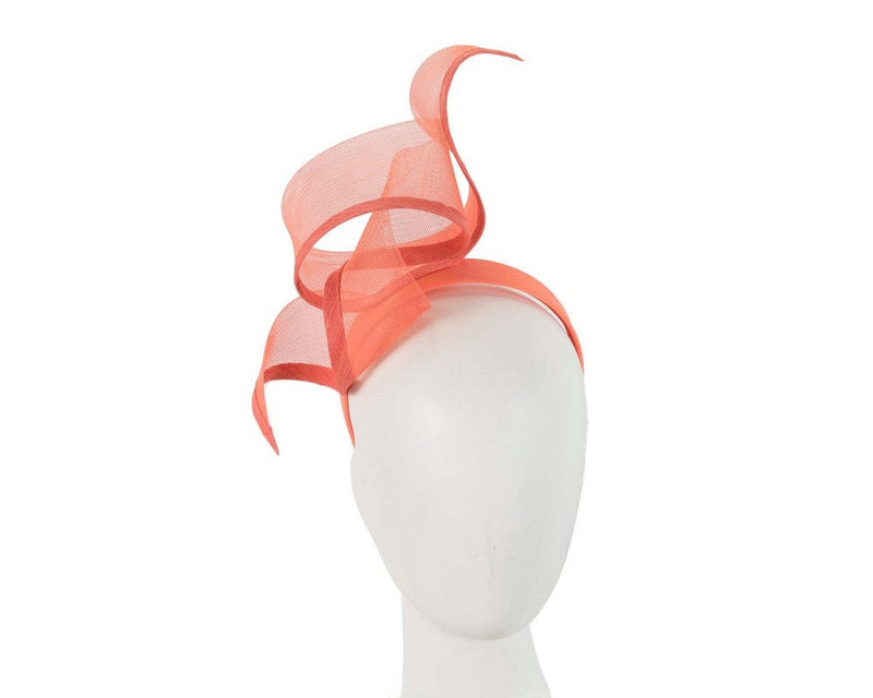 Cupids Millinery Women's Hat Coral/Pink Sculptured coral racing fascinator by Fillies Collection