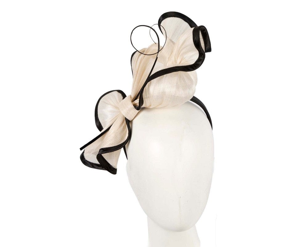 Cupids Millinery Women's Hat Cream/Black Cream & Black racing fascinator by Fillies Collection