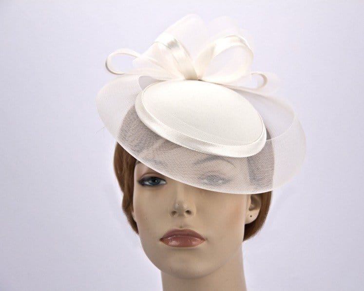 Cupids Millinery Women's Hat Cream Cream custom made cocktail pillbox