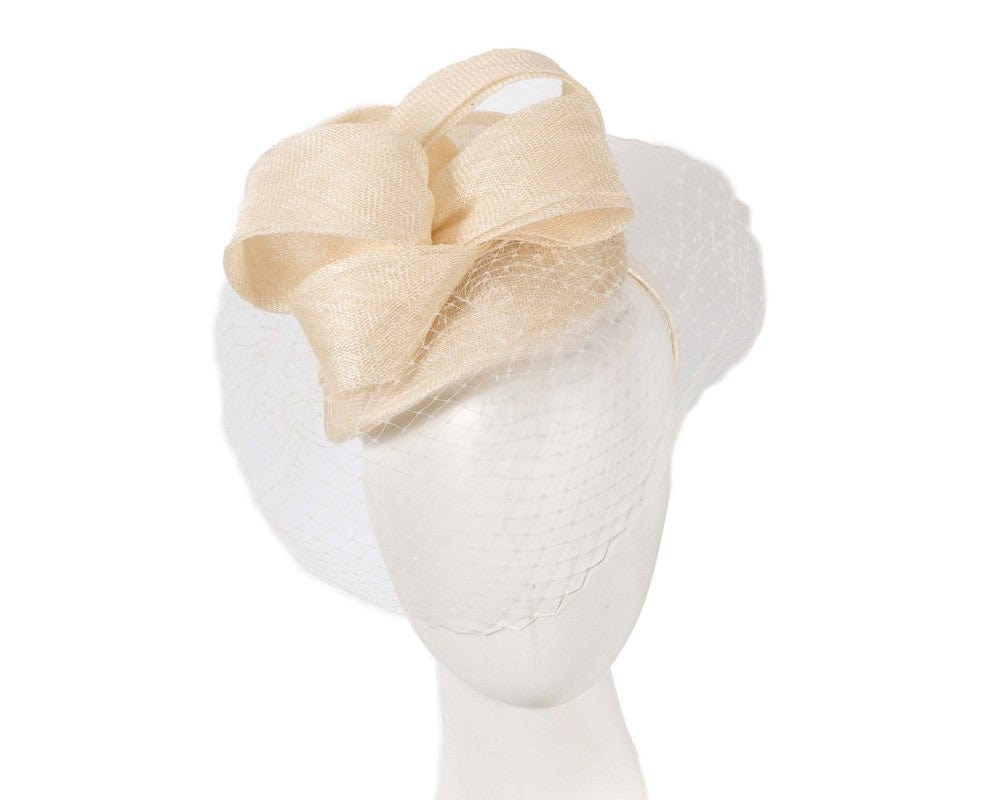 Cupids Millinery Women's Hat Cream Cream fascinator with face veil by Max Alexander