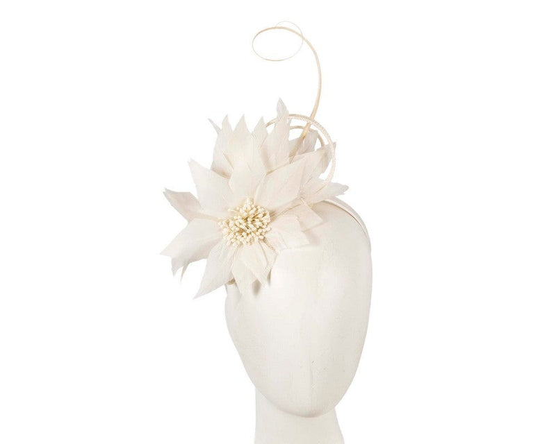 Cupids Millinery Women's Hat Cream Cream feather flower fascinator by Max Alexander