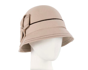 Cupids Millinery Women's Hat Cream Cream felt bucket hat