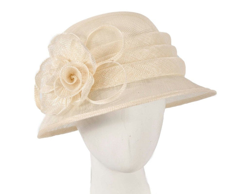 Cupids Millinery Women's Hat Cream Cream Ladies Cloche Racing Hat by Max Alexander