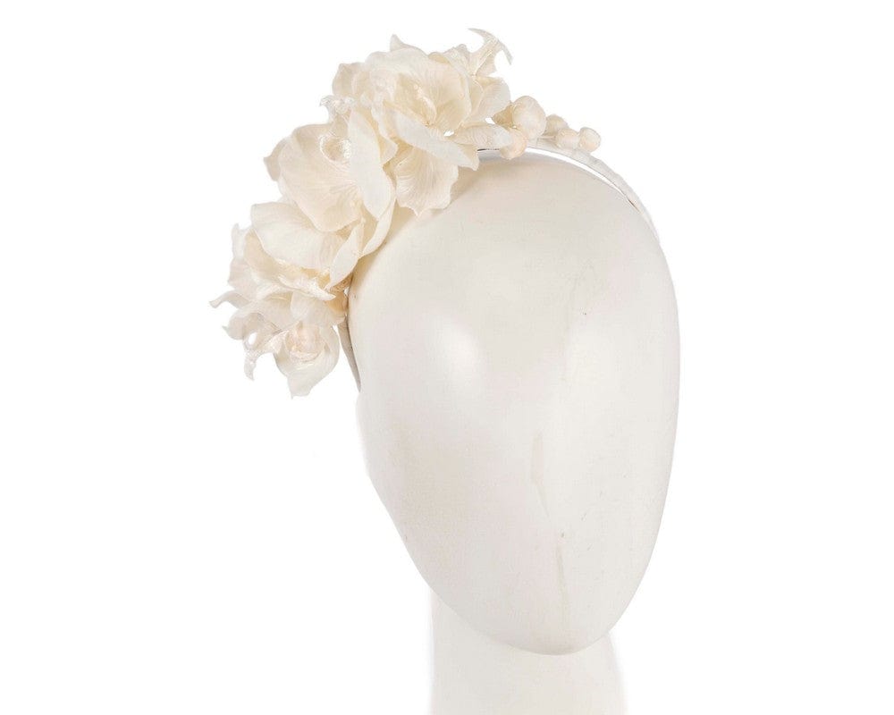 Cupids Millinery Women's Hat Cream Cream orchid flower headband fascinator