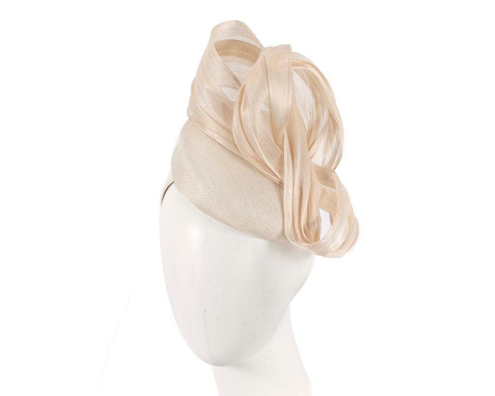 Cupids Millinery Women's Hat Cream Cream pillbox fascinator with silk abaca bow by Fillies Collection