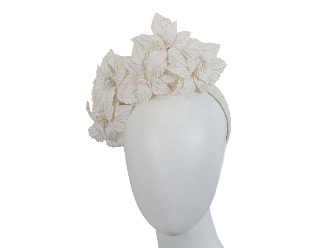 Cupids Millinery Women's Hat Cream Cream sculptured flower headband fascinator by Fillies Collection