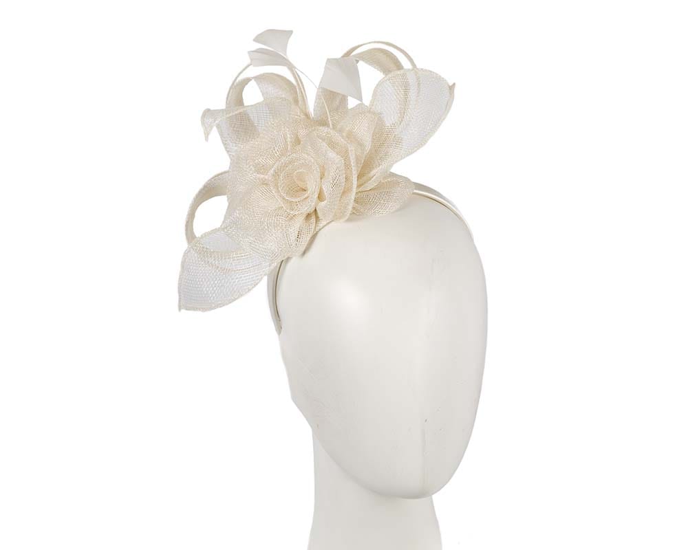 Cupids Millinery Women's Hat Cream Cream sinamay flower fascinator by Max Alexander