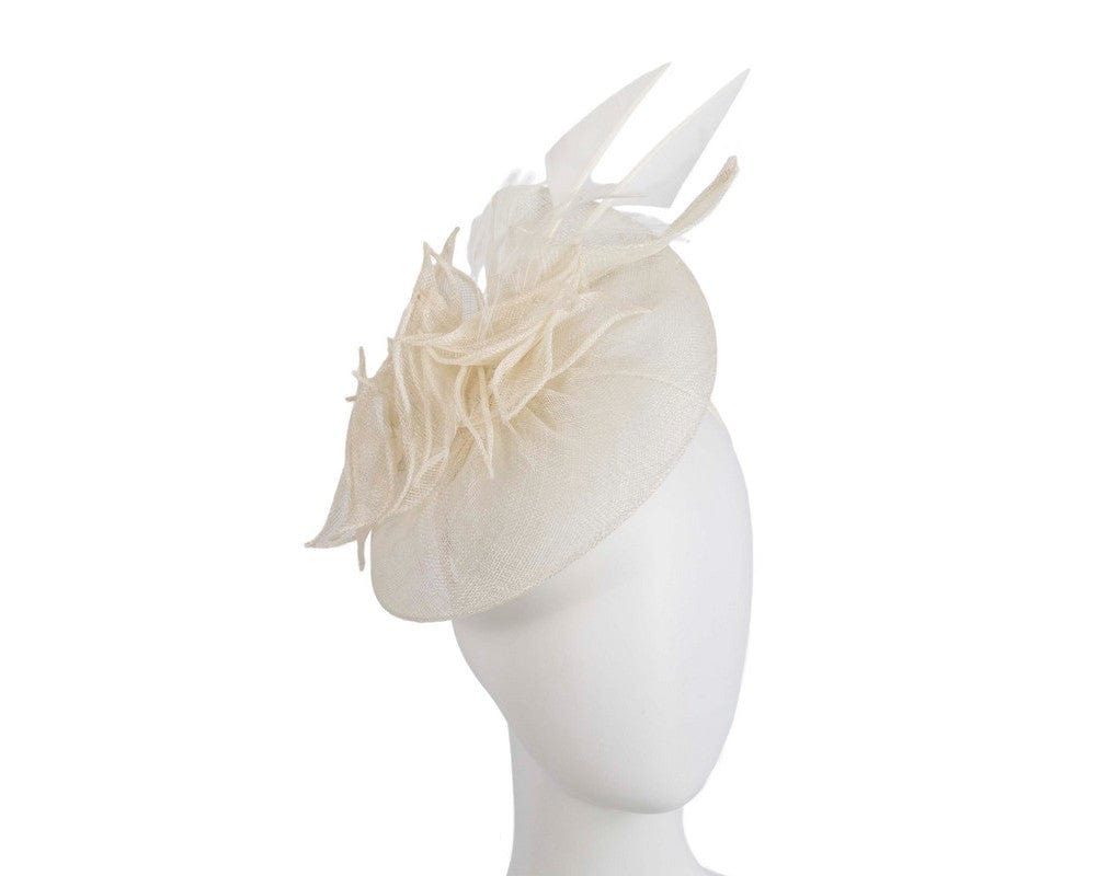 Cupids Millinery Women's Hat Cream Cream sinamay racing fascinator by Max Alexander